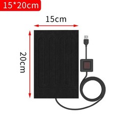 패드 온열 시트 열선 USB 발열패드 히팅 매트 보온 용품, 15x20 / 3단계 온도조절, 1개