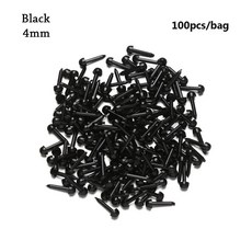 플라스틱 미니 둥근 코 인형 눈 봉제 테디 도그, 색상: 1. Black-4mm, 1개