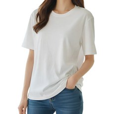 바이엘라 여성 루즈핏 반팔 티셔츠 여름 베이직 무지 오버핏 빅사이즈 체형커버 박스티
