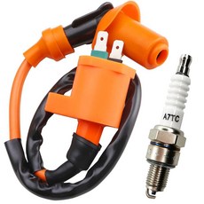 CQSPMOTO 고성능 GY6 레이싱 점화 코일 A7TC 전극 스파크 플러그 50cc 125cc 150cc 모페드 스쿠터 중국 ATV 고 카트 피트 더트 바이크 엔진 부품 Ta, CQSPMOTO 고성능 GY6 레이싱 점화 코일 A7T