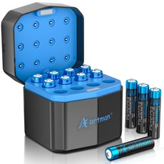 Artman 12슬롯 충전기 세트에는 충전식 리튬 배터리가 포함되어 있으며 AAA 리튬 배터리 12개가 들어 있습니다. 리튬 이온 AAA 배터리는 2000회 이상의 충전 사이클을, 1개, 12개입