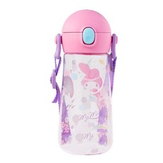 lilfant 美樂蒂 304不鏽鋼 兒童餐具組 (學習筷/湯匙/叉子/杯子/水壺/保溫瓶/餐盤/餐盒/餐具袋), 1個, PCT直飮水壺470ml(附背帶), 粉紅色, 學習筷/湯匙/叉子/杯子/水壺/保溫瓶/餐盤/餐盒/餐具袋