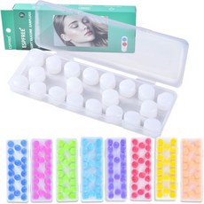 수면 수영용 이어플러그 10쌍 - 재사용 가능한 노이즈 캔슬링 소프트 실리콘 젤 왁스 코골이 수영 여행 목욕 콘서트 및 공부용 보라색 원 사이즈, White, One Size