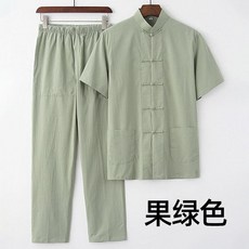 中式棉麻套裝 彈力短袖兩件套