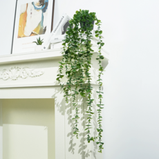 에이치엠데코 미니 조화 넝쿨화분 2개 인조넝쿨 인테리어 공중식물, 1세트, 유갈리엽
