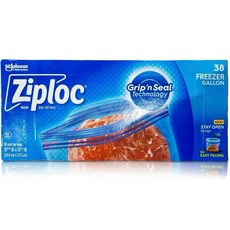 Ziploc 雙層夾鏈冷凍保鮮袋 大 38入 (美國製), 大 (L), 1個, 38個裝