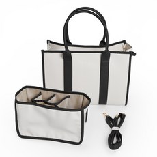 BOLEBIO 기저귀가방 육아 캔버스백 대형 + 이너백 세트, 블랙