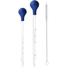 GSHLLO 2개 5ml 10ml 유리 눈금 드로퍼 랩 액체 이송 드롭 피펫 고무 헤드 직선 팁 에센셜 오일 깨끗한 브러시 포함