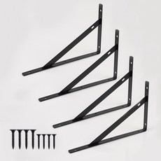 철물파크 트러스 선반받침대 선반대 보강대 지지대 고정받침대 까치발 꺽쇠, A-03 250x150mm(블랙), 4개