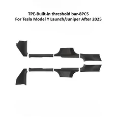 테슬라 호환 모델 Y 주니퍼 2025용 TPE 문턱 범퍼 스트립 앞뒤 도어 실 보호 패드 가드 발차기 방지 액세서, 01 TPE 8PCS