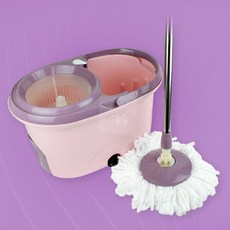 미니미마켓 회전식 바닥밀대 청소 물걸레 세트 확장형 손잡이 탈수 물통 포함, 1박스