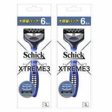 쉬크 익스트림 3 일회용면도기, 6개입, 2개