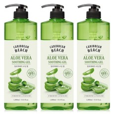 캐리비안비치 대용량 알로에 수딩젤, 1L, 3개