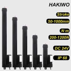 HAKIWO 24V 선형 액추에이터 IP68 방수 1200N 150mm 200mm 600mm 900mm 1000mm 스트로크 태양 추적기 도어 자동화 40mm/s, Stroke 400mm, 200N 40mm s, 1개