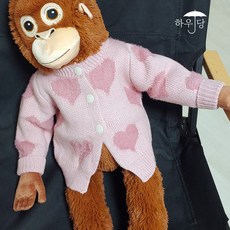 오랑우탄인형옷 이케아 오랑이 66cm 인형 옷 입히기 니트, 1개, 핑크하트