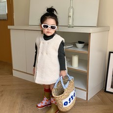 Arbea 女童背心 羊羔絨加北極絨保暖馬甲