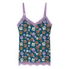 트윈셋 플로럴 프린트 레이스 트리밍 캐미솔 탑