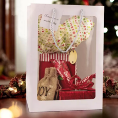 꽃다발 쇼핑백 창문형 투명 종이쇼핑백, B타입(화이트1개)