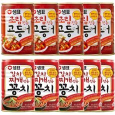 샘표 조림전용 고등어 + 김치찌개 꽁치, 5개, 400g