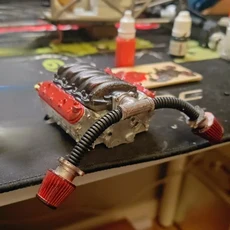 시뮬레이션 엔진 모델 V8 3D 인쇄 1/10 RC 크롤러 자동차 Traxxas TRX4 AXIAL SCX10 D90 Diy 부품, 01 1pcs