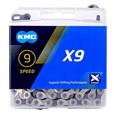 KMC X9 自行車鏈條, 1個, 銀色 + 灰色