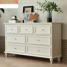 7단 서랍장 캐비닛 인테리어 엔틱 원룸 수납장, 7단 서랍장 [웜 화이트]