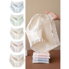 텅카 여성 팬티 순면 100% 심리스팬티 노라인 면 프리미엄 여성 팬티 5 세트 데일리 여성팬티 하이웨스트