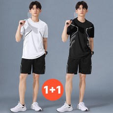 룸앤코지 남성 여름 쿨냉 반팔 반바지 상하의 트레이닝 세트