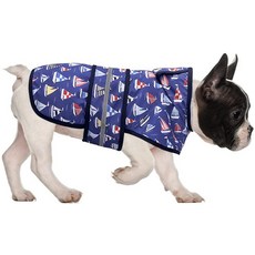 HDE 강아지 우비 재킷 반사 조절 가능한 후드 반려동물 판초 목줄 구멍 포함 소형에서 XL 개 해상 보트용 - S