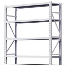 코랙코리아 킹랙라이트 단당100kg 고릴라랙 앵글선반 철제선반 진열대, 4단, 화이트