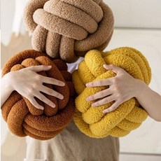 꽈배기 매듭 벨벳 공쿠션 소파 방석 DIY 등쿠션, 28CM/연그레이