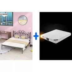 철제 침대 프레임 싱글 무광 더블 1200x1900 평형 블랙 북유럽 공주 호텔, N. 블랙 클래식 20cm 스프링