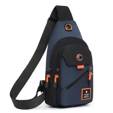 軍事風時尚單肩斜挎包, 藍色