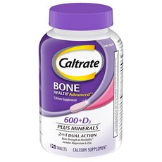 Caltrate 2 in 1 듀얼 액션 600+D3 플러스 미네랄 칼슘 및 비타민 D3 보충제 태블릿 600mg - 120개, 1개, 120정
