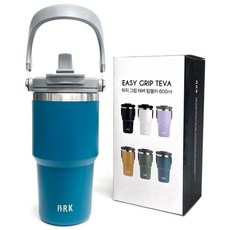 아크 이지그립 스트로우 빨대 대용량 텀블러, 600ml, 블루, 1개