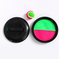 戶外運動黏黏球拍組 - 兒童親子互動玩具，輕巧易握，安全柔軟, 粉綠色, 1套