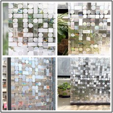 LUCKYYJ 창 필름 장식용 창 개인 정보 보호 필름 3D 스테인드 글라스 창 스티커 홈 자외선 차단 태양 보호 열 제어, 윈도틴팅 GRAY, 75x200cm, 1개