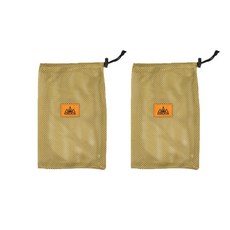 KOOLMAN(쿨맨) 다용도 메쉬 캠핑 수납 파우치 C 30cm, 2개, 1단, C 메쉬 파우치 - 30cm 브라운