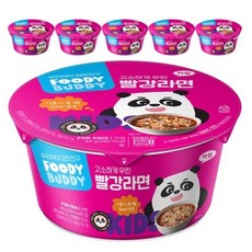 푸디버디 빨강 컵라면 84g, 6개