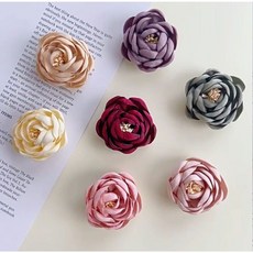 동백꽃 까멜리아 코사지 플라워 장미 꽃장식 의류 가방 모자 DIY 기타 부자재 재료, 1개, 블랙