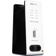 HIFIMAN 헤드폰 거치대 스탠드 EF600은 실버 색상의 HYMALAYA Pro R2R DAC 및 Bluetooth와 함께 프리앰프 통합 홀더가 장착된 균형 잡힌 데스크톱