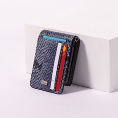 본아띠 DUKE 천연소가죽 아나콘다 뱀패턴 카드 3장 수납 Z플립 핸드폰 케이스