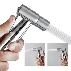 바록 2팩 비데 헤드 전용 스테인리스 스틸 휴대용 샤타프 제트 수압 조절이 가능한 천 기저귀 브러시드 니켈, Chrome, 1