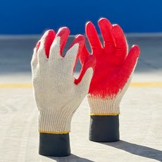 야무지개 빨간반코팅 빨강반코팅 장갑, 100개, 레드