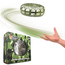 NUTTY TOYS 인터랙티브 드론 - 어린이 및 성인용 수동 조명 부메랑 | UFO 비행을 시작하기 위한 쉬운 흔들어 | 최고의 스타킹 스터퍼 크리스마스 선물 아이디어 202, 아미 그린