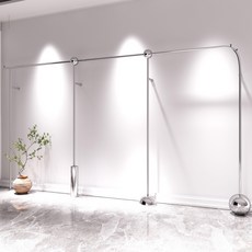 服裝店不銹鋼拉絲展示架：上牆掛衣架、男女兒童服裝店面輕奢風, 1個, 款式A 200*170cm,官方標配