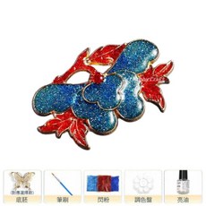 古典風格芙蓉燒藍髮簪/約13*6CM，精緻燒藍工藝髮飾，優雅髮簪, D胸針-玉蘭, 1個