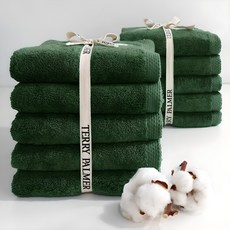 TERRY PALMER 飯店毛巾 200g 蝴蝶結包裝 棉紗, 亞馬遜綠色, 10個