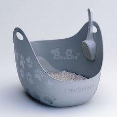 Litter Genie/Litter Locker《360 主子貓砂籃/高邊加大型貓砂盆》方便移動/外出/高邊, 灰色, 1個