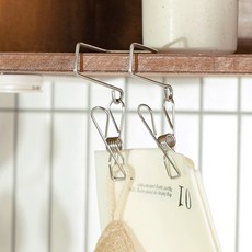 클립형 스텐 고무장갑걸이 고리집게 상부장 수납 후크(CRH0003), 상세페이지 참조, 1개